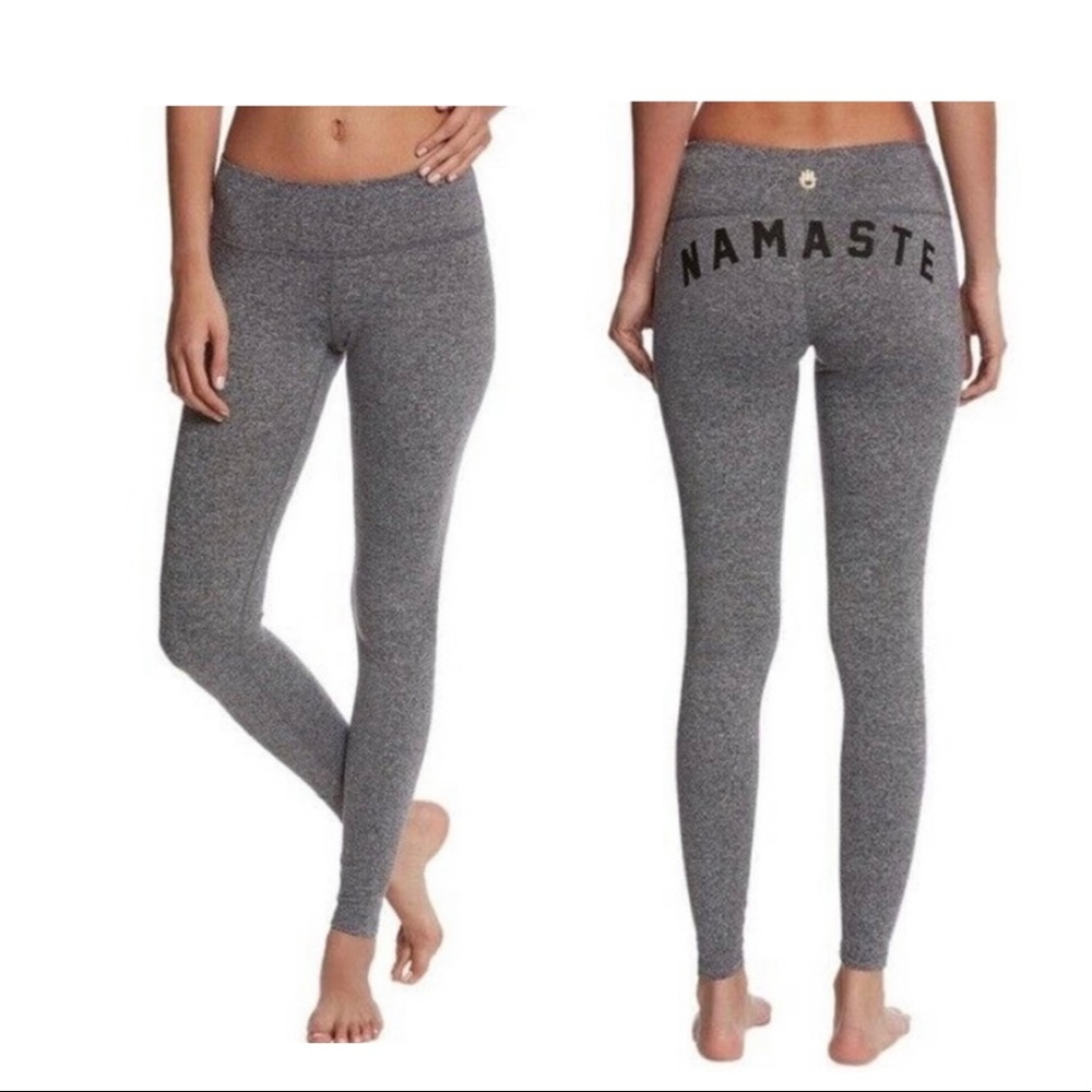 Spiritual Gangster Grey Namaste Pants Leggings Size Small